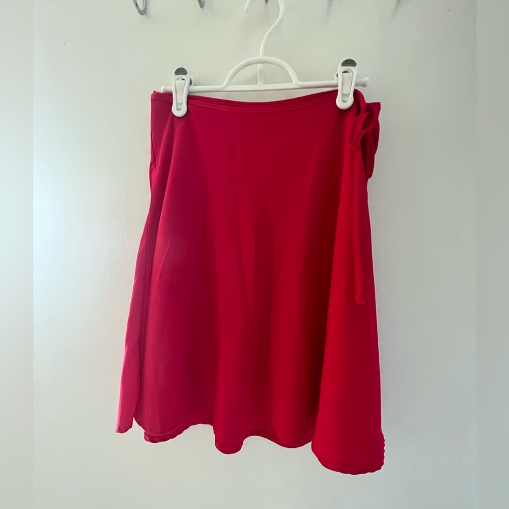 Dynamite Pink Satin Wrap Skirt